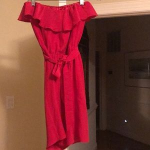 Amanda Uprichard fuchsia strapless silk dress